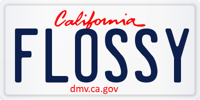 CA license plate FLOSSY