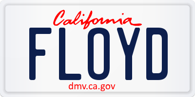 CA license plate FLOYD