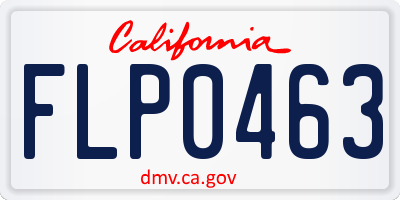 CA license plate FLP0463