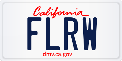 CA license plate FLRW