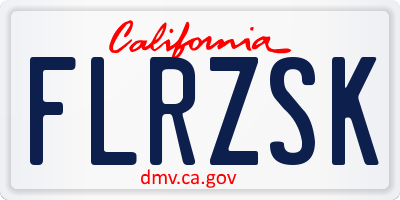 CA license plate FLRZSK