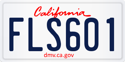 CA license plate FLS601