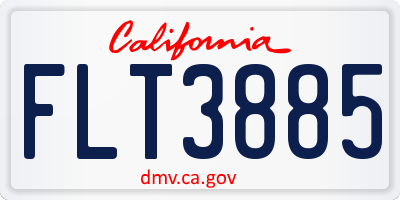 CA license plate FLT3885