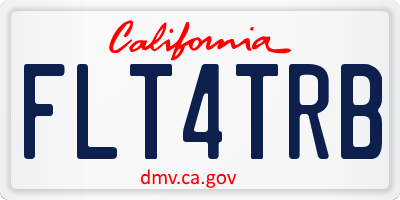 CA license plate FLT4TRB