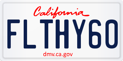 CA license plate FLTHY60