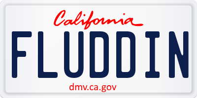 CA license plate FLUDDIN