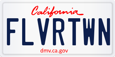 CA license plate FLVRTWN