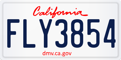 CA license plate FLY3854