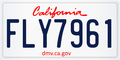 CA license plate FLY7961