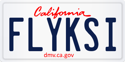 CA license plate FLYKSI