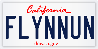 CA license plate FLYNNUN