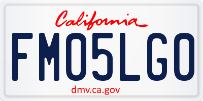 CA license plate FM05LG0