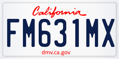 CA license plate FM631MX