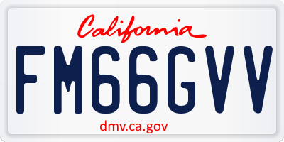 CA license plate FM66GVV