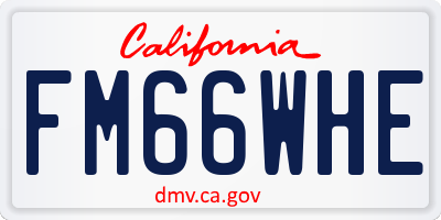 CA license plate FM66WHE