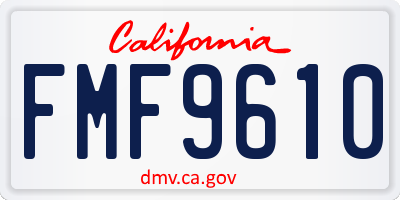 CA license plate FMF9610