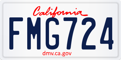 CA license plate FMG724