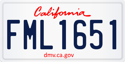 CA license plate FML1651