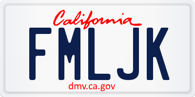 CA license plate FMLJK