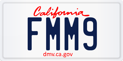 CA license plate FMM9