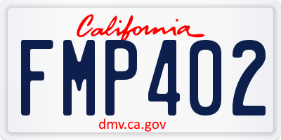 CA license plate FMP402