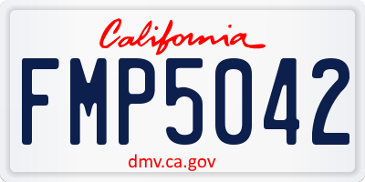 CA license plate FMP5042