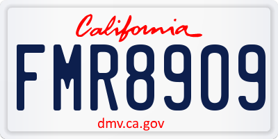 CA license plate FMR8909