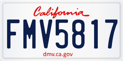 CA license plate FMV5817