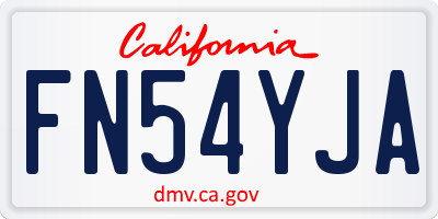 CA license plate FN54YJA