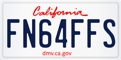 CA license plate FN64FFS