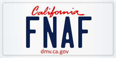 CA license plate FNAF