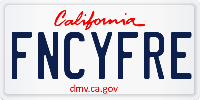 CA license plate FNCYFRE