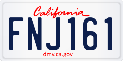 CA license plate FNJ161