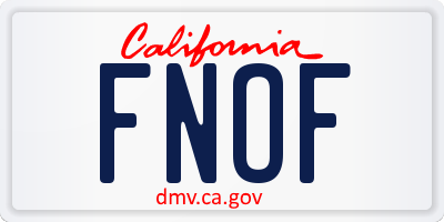 CA license plate FNOF