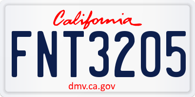 CA license plate FNT3205