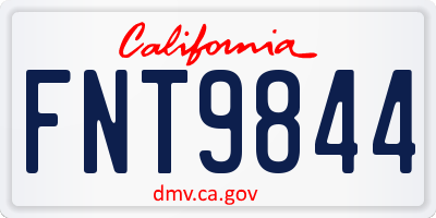 CA license plate FNT9844