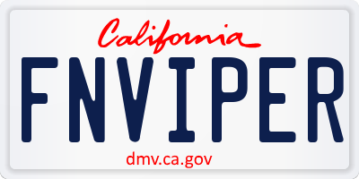 CA license plate FNVIPER