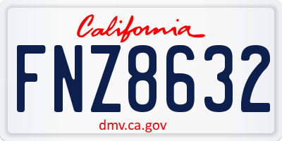 CA license plate FNZ8632