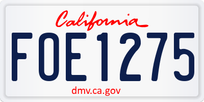 CA license plate FOE1275