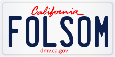 CA license plate FOLSOM