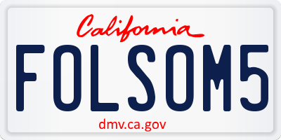 CA license plate FOLSOM5