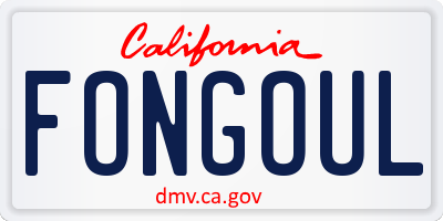 CA license plate FONGOUL