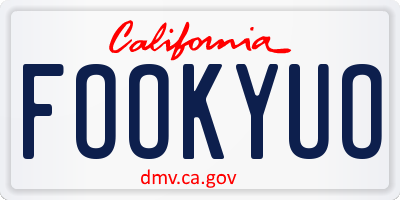 CA license plate FOOKYUO