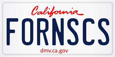 CA license plate FORNSCS