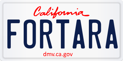 CA license plate FORTARA