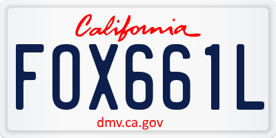 CA license plate FOX661L