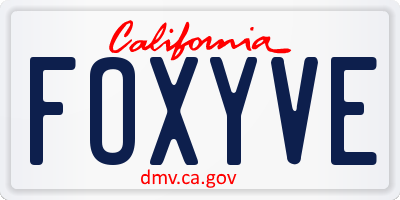 CA license plate FOXYVE