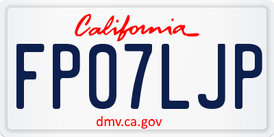 CA license plate FP07LJP