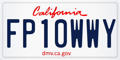 CA license plate FP10WWY