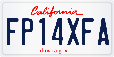 CA license plate FP14XFA